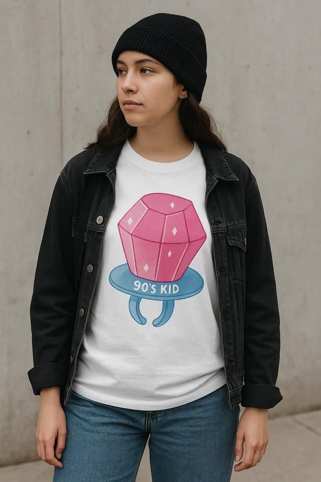 White T-Shirt For Girls Pink Diamond